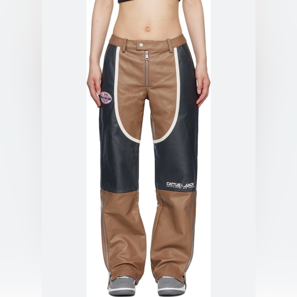 Cactus Jack x Air Jordan 2-tone Leather Pants